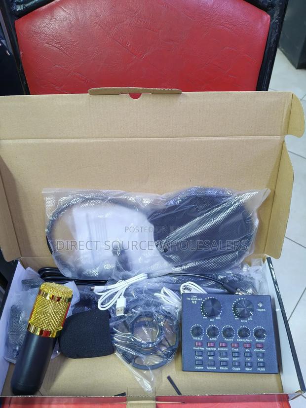 BM800 Condenser Mic With V8 Sound Card – Podcast & Studio Recording