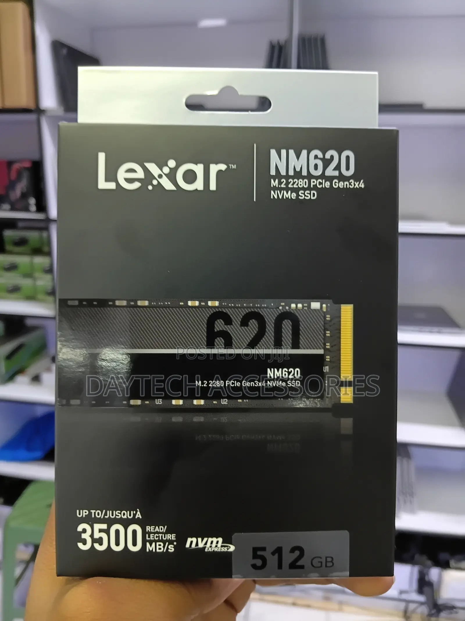 Lexar NM620 512GB M.2 2280 PCIe Gen3x4 NVMe SSD.
