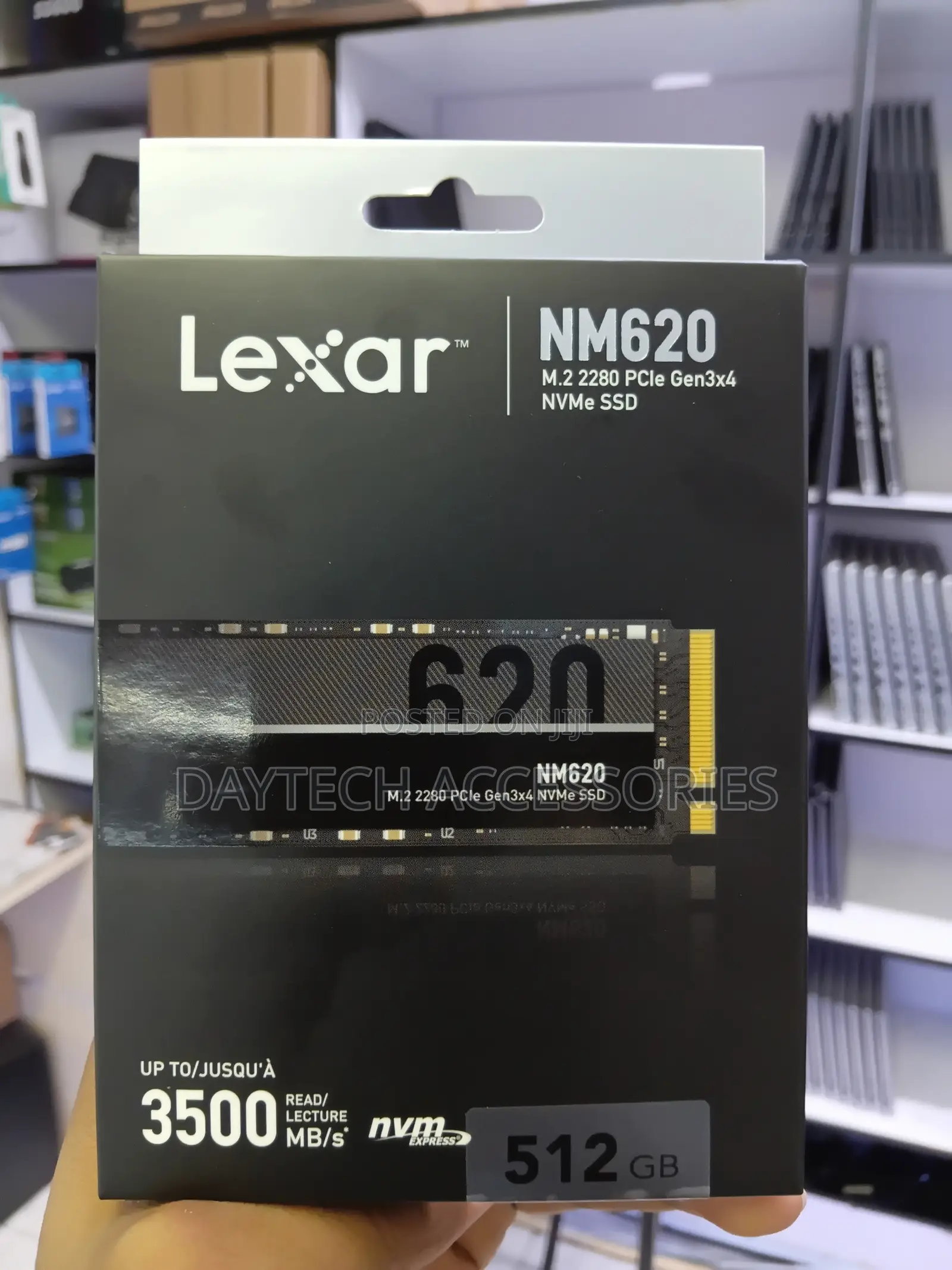 Lexar NM620 512GB M.2 2280 PCIe Gen3x4 NVMe SSD.