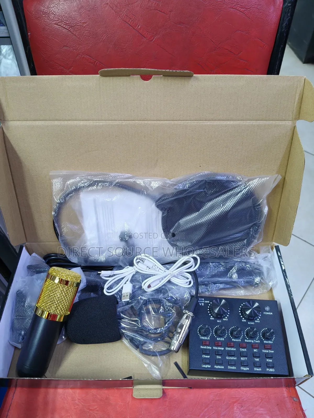 BM800 Studio Condenser Microphone With V8 Audio Sound Card