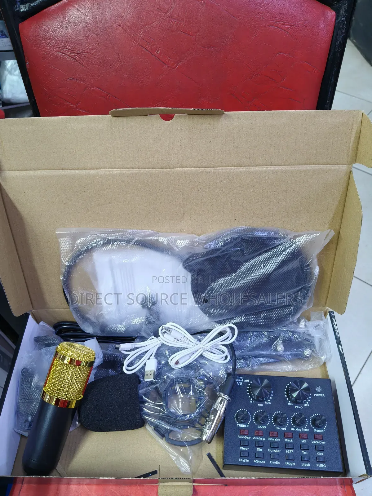 BM800 Vocal Condenser Microphone With V8 Live Sound Card