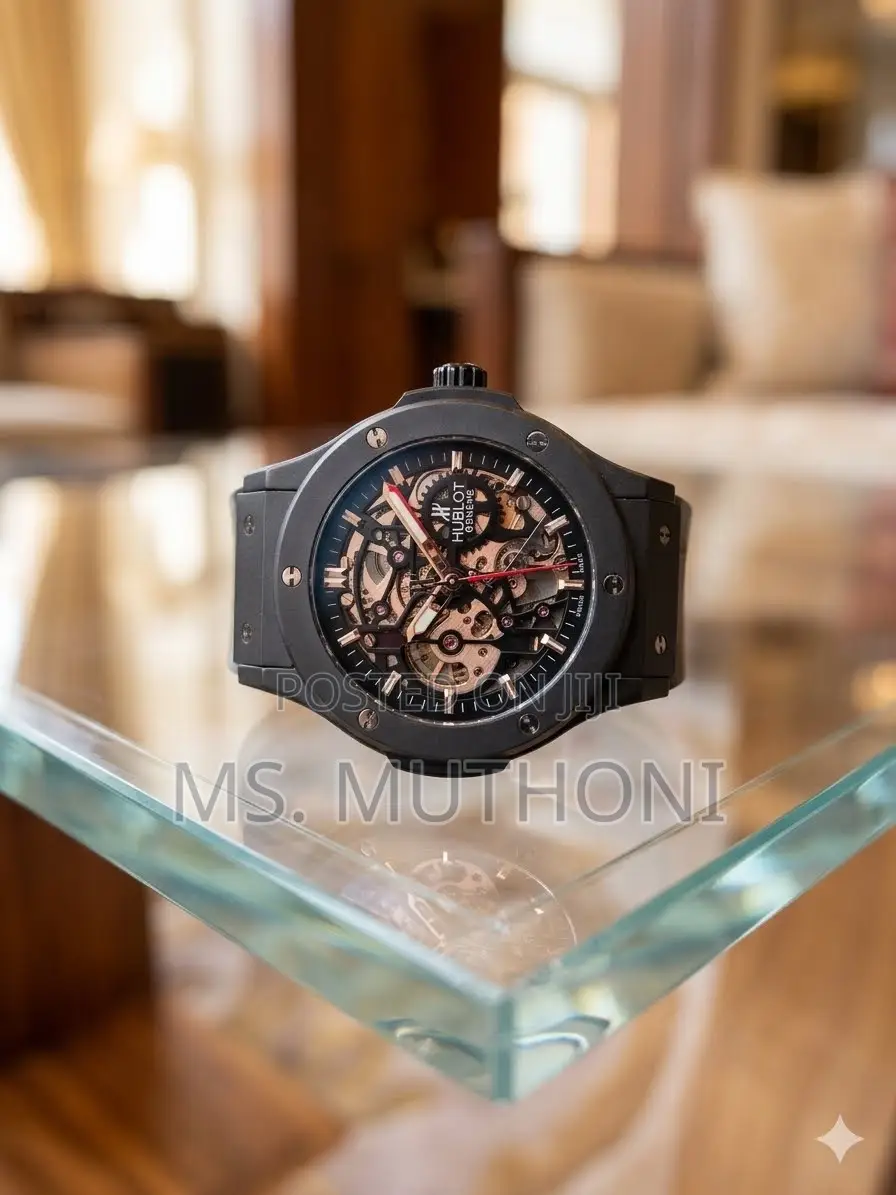 Automatic Hublot Big Bang Integrated Black Magic Skeleton Watch.
