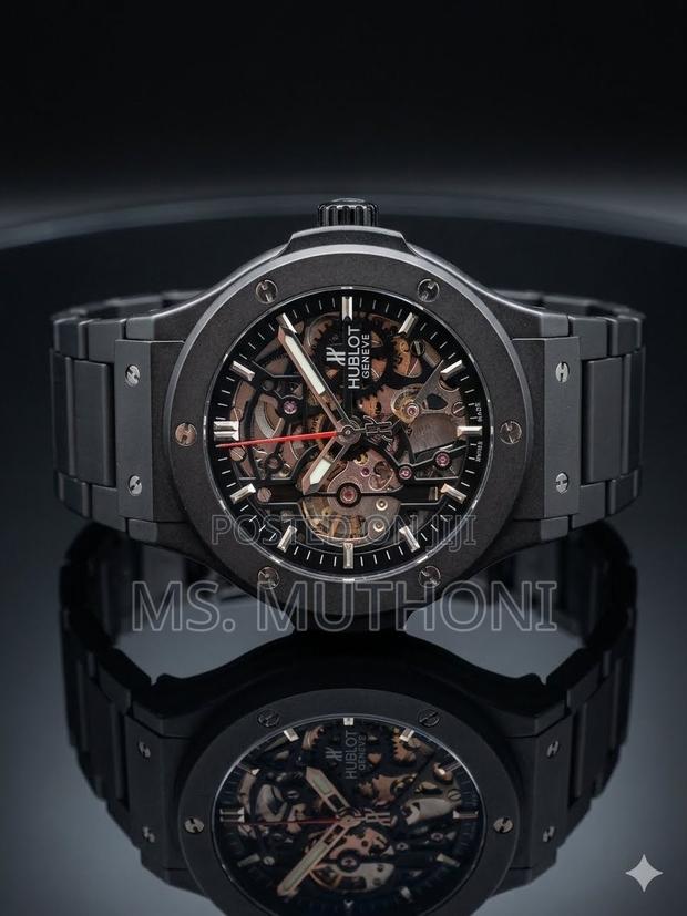 Automatic Hublot Big Bang Integrated Black Magic Skeleton Watch.