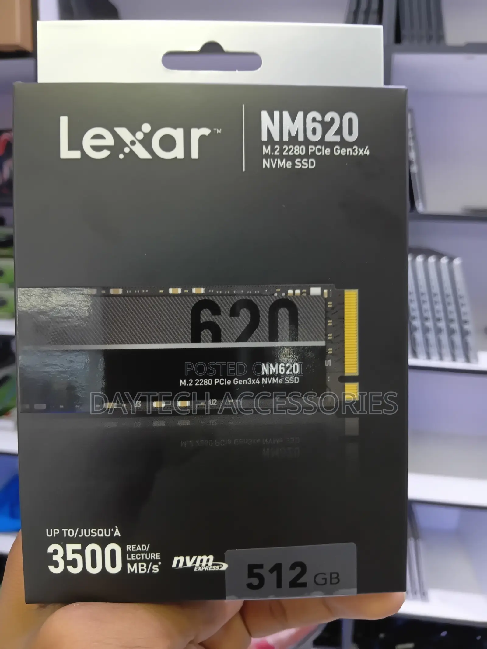 Lexar 512GB NM620 Internal PCIe Gen 3×4 SSD - Black