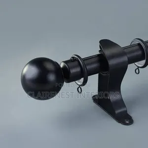 Gold Double and Black Single Powder Coated Curtain Rods