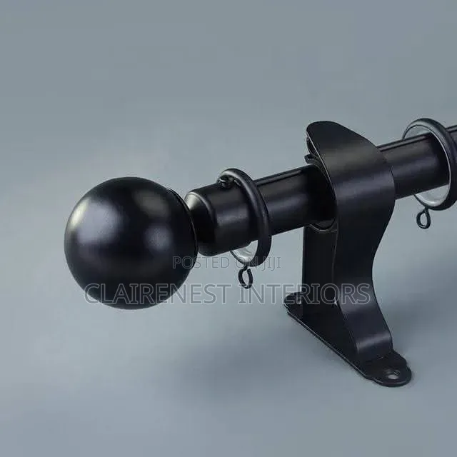 Gold Double and Black Single Powder Coated Curtain Rods