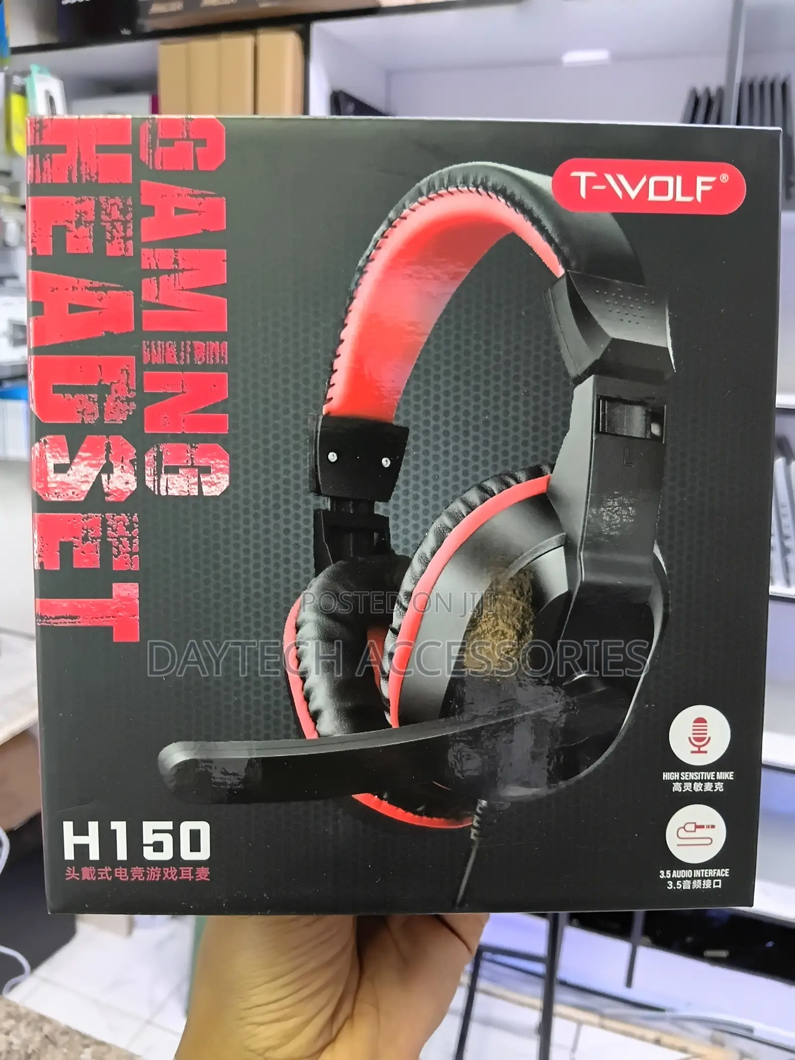 T-Wolf H150 Wired Gaming an Over-Ear Black and Red Gaming Headphone
