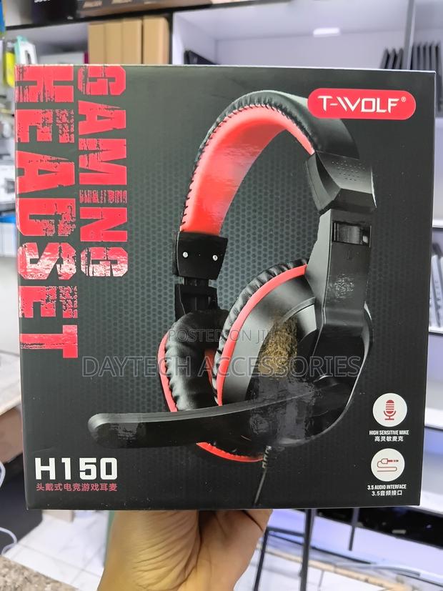 T-Wolf H150 Wired Gaming an Over-Ear Black and Red Gaming Headphone