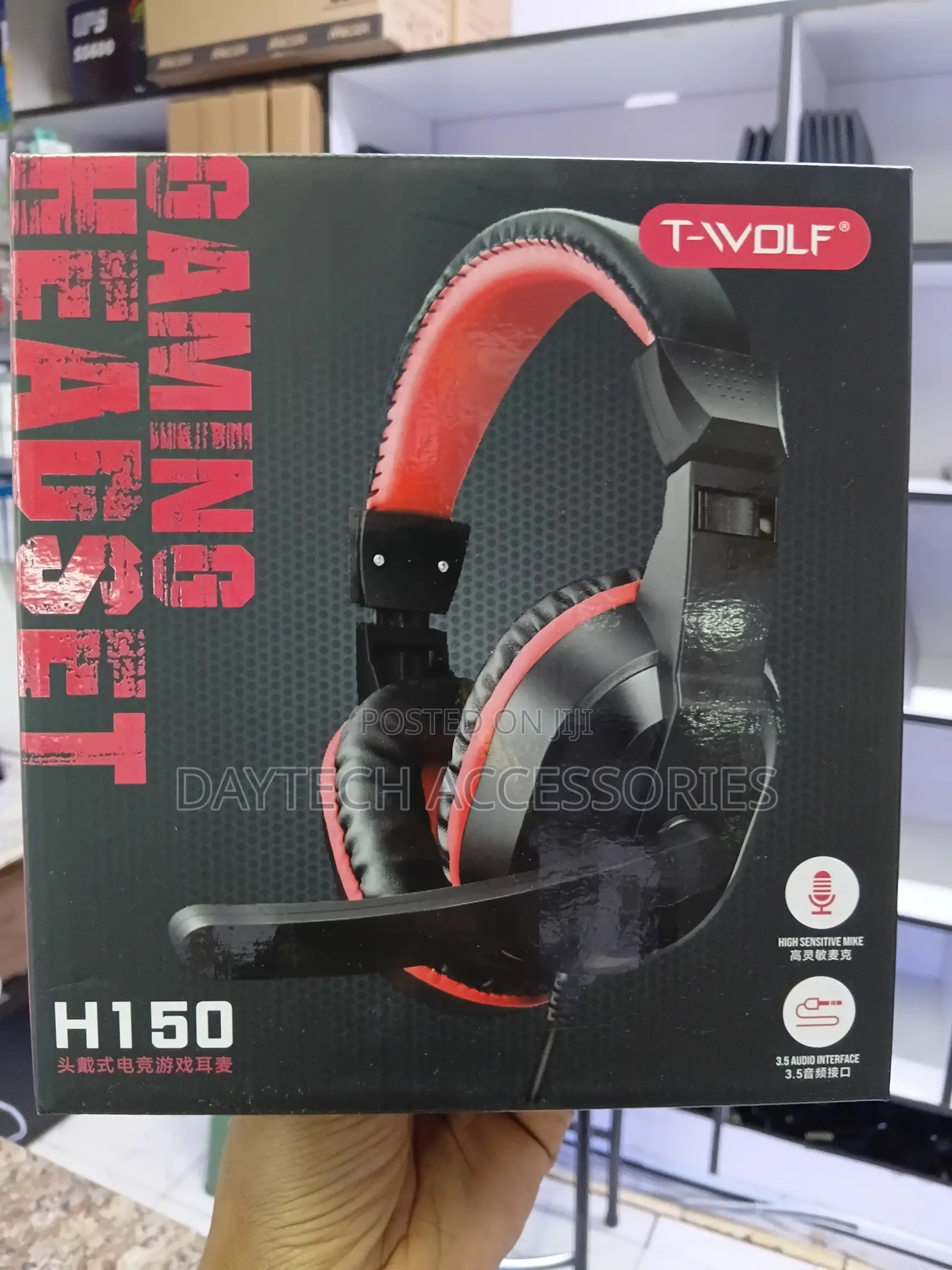 T-Wolf H150 Wired Gaming an Over-Ear Black and Red Gaming Headphone