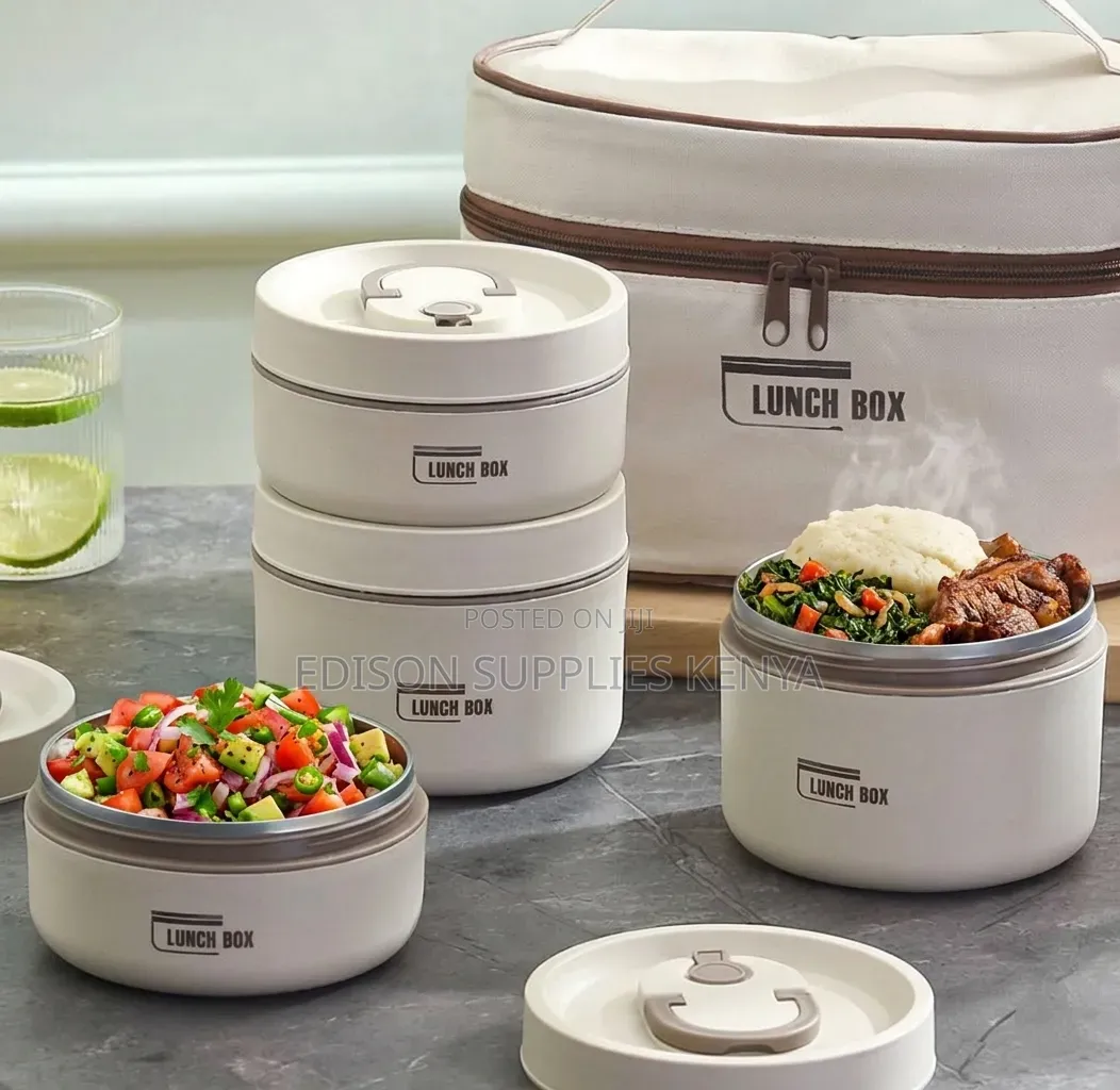 Lunch Box Stainless Steel 4 in 1 Set With Thermal Insulated Bag