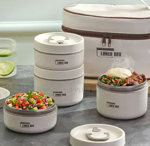 Lunch Box Stainless Steel 4 in 1 Set With Thermal Insulated Bag