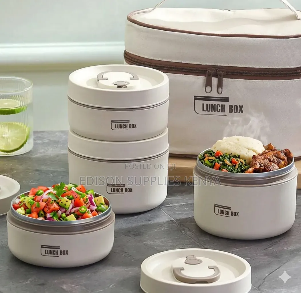 Lunch Box Stainless Steel 4 in 1 Set With Thermal Insulated Bag