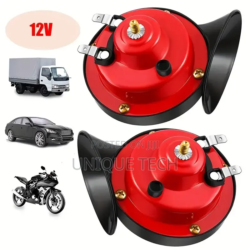 12V Car Snail Horn Dual Tone  2Pcs Universal Horn Set