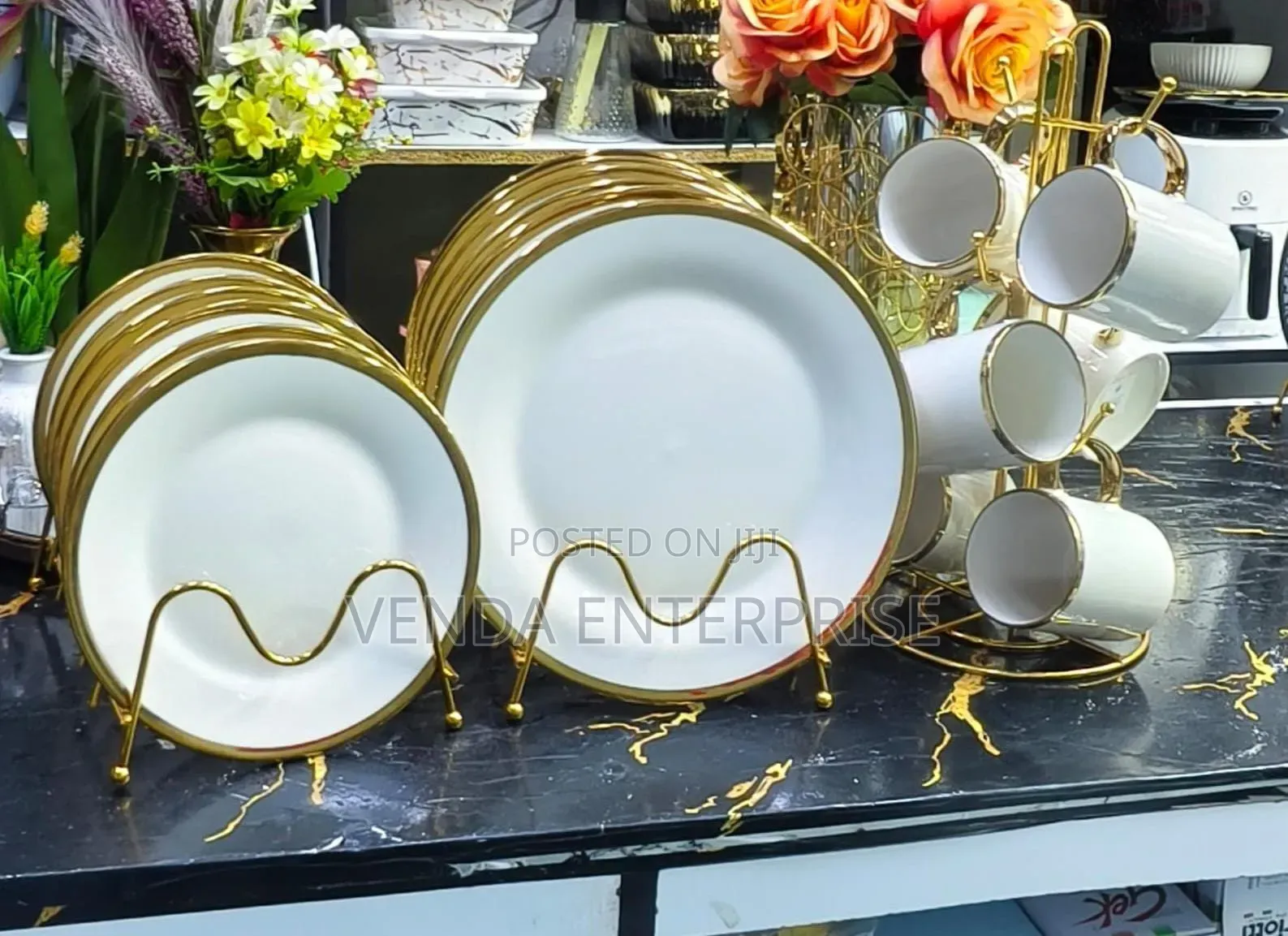 Gold Rimmed Dinner Set