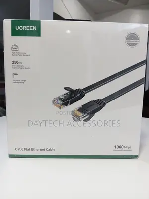 UGREEN Cat 6 30M Flat Ethernet Cable (NW102 Series) in Black.