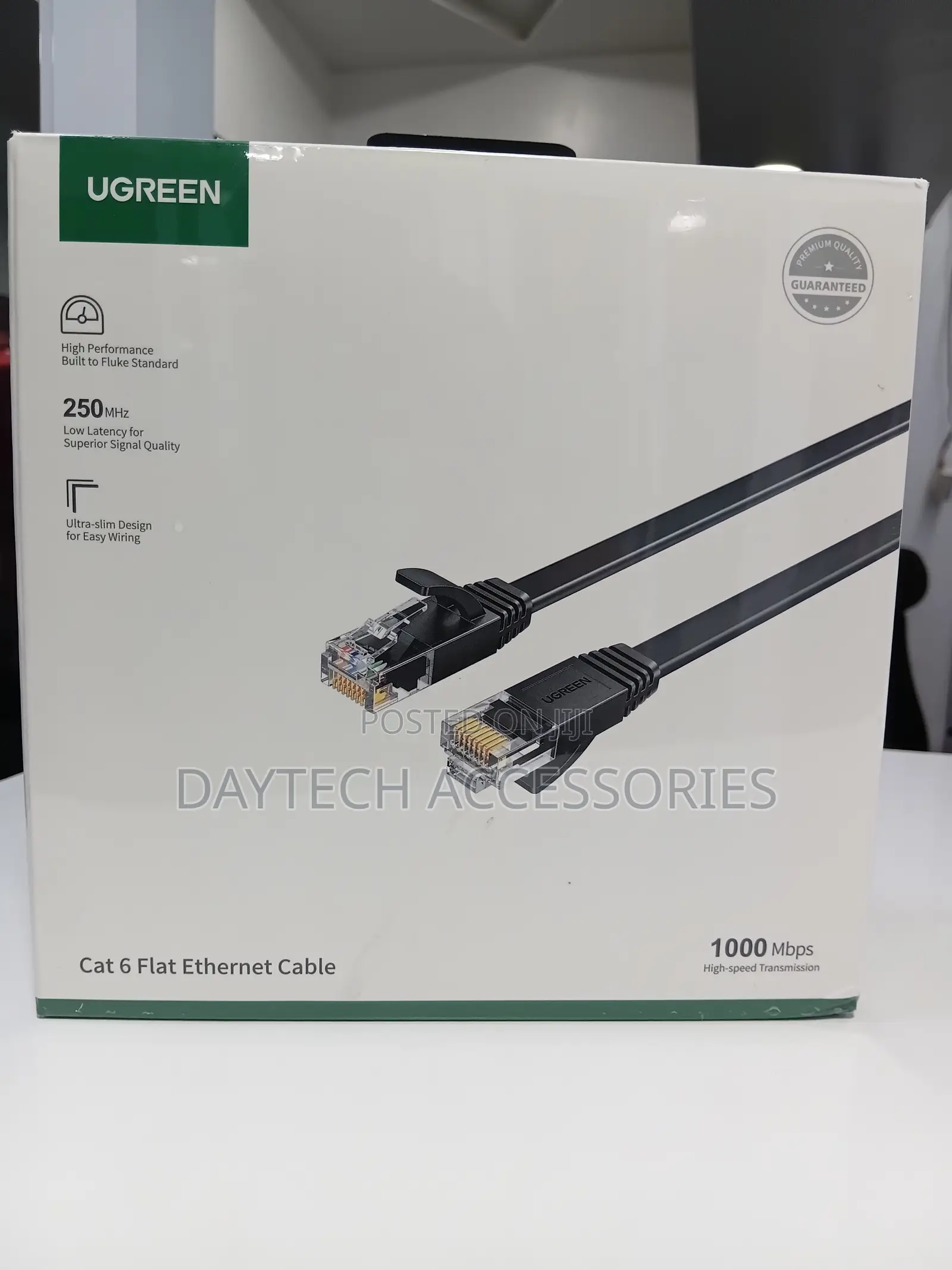 UGREEN Cat 6 30M Flat Ethernet Cable (NW102 Series) in Black.