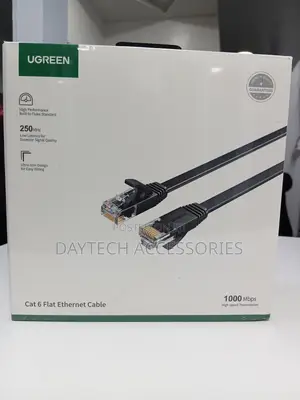 UGREEN Cat 6 30M Flat Ethernet Cable (NW102 Series) in Black.