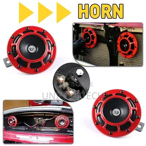 12V Twin Tone Horn Set Red Hella Car Horns