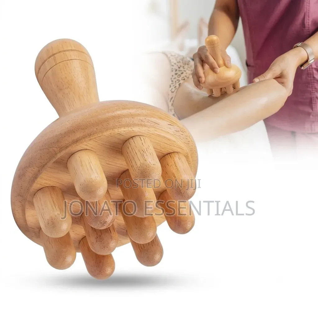Wooden Therapy Body Massager Mushroom Head Lymphatic Tool