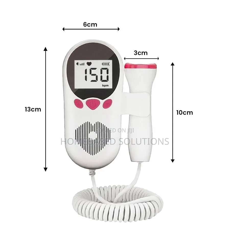 Battery Powered Fetal Doppler Pregnancy Baby Heartbeat Sensor