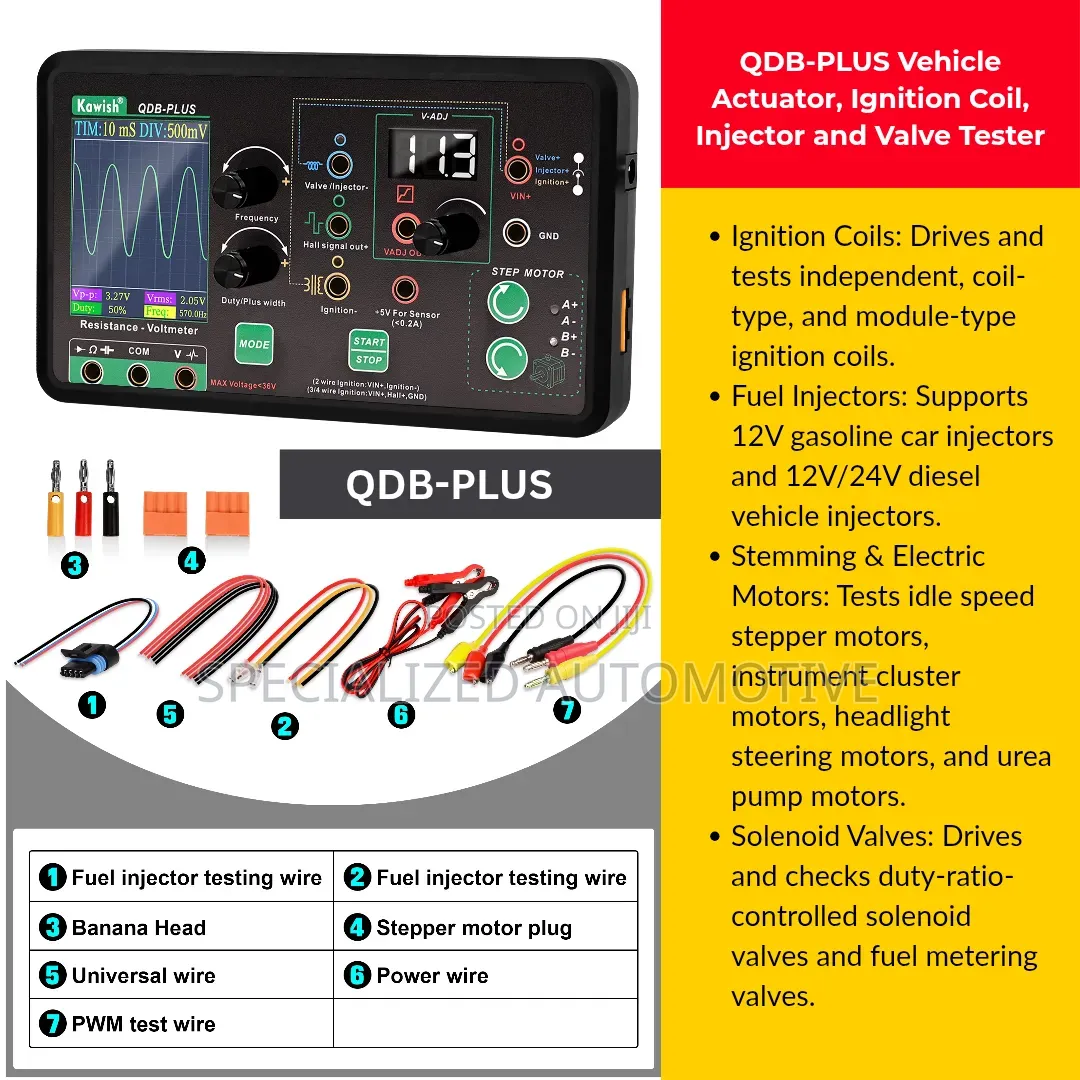 QDB-PLUS Vehicle Actuator, Ignition Coil, Injector and Valve Tester