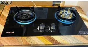 Bolesi Hob 2 Burners With Sensor and Wok Burner Inbuilt Glass Tampared