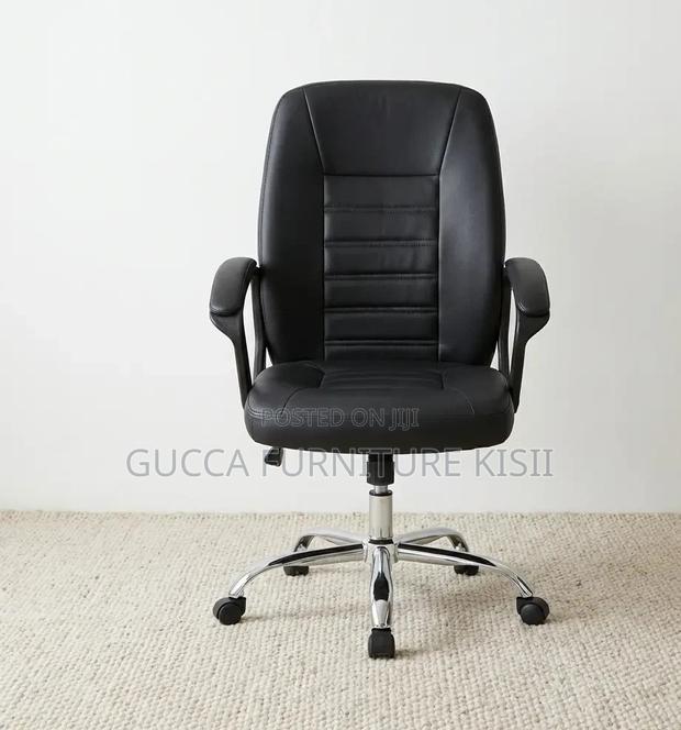 Office Chair; Mid-Back PU Leather Swivel Office Chair
