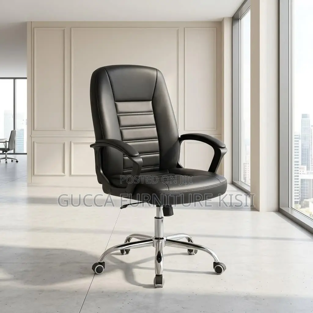 Office Chair; Mid-Back PU Leather Swivel Office Chair
