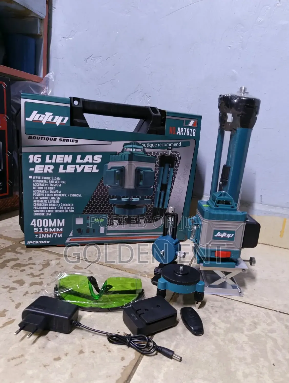 JCTOP AR7616 Laser Level/16 Line Green Beam Laser Level