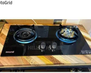 Bolesi Hob 2 Burners With Sensor and Wok Burner Inbuilt Glass Tampared
