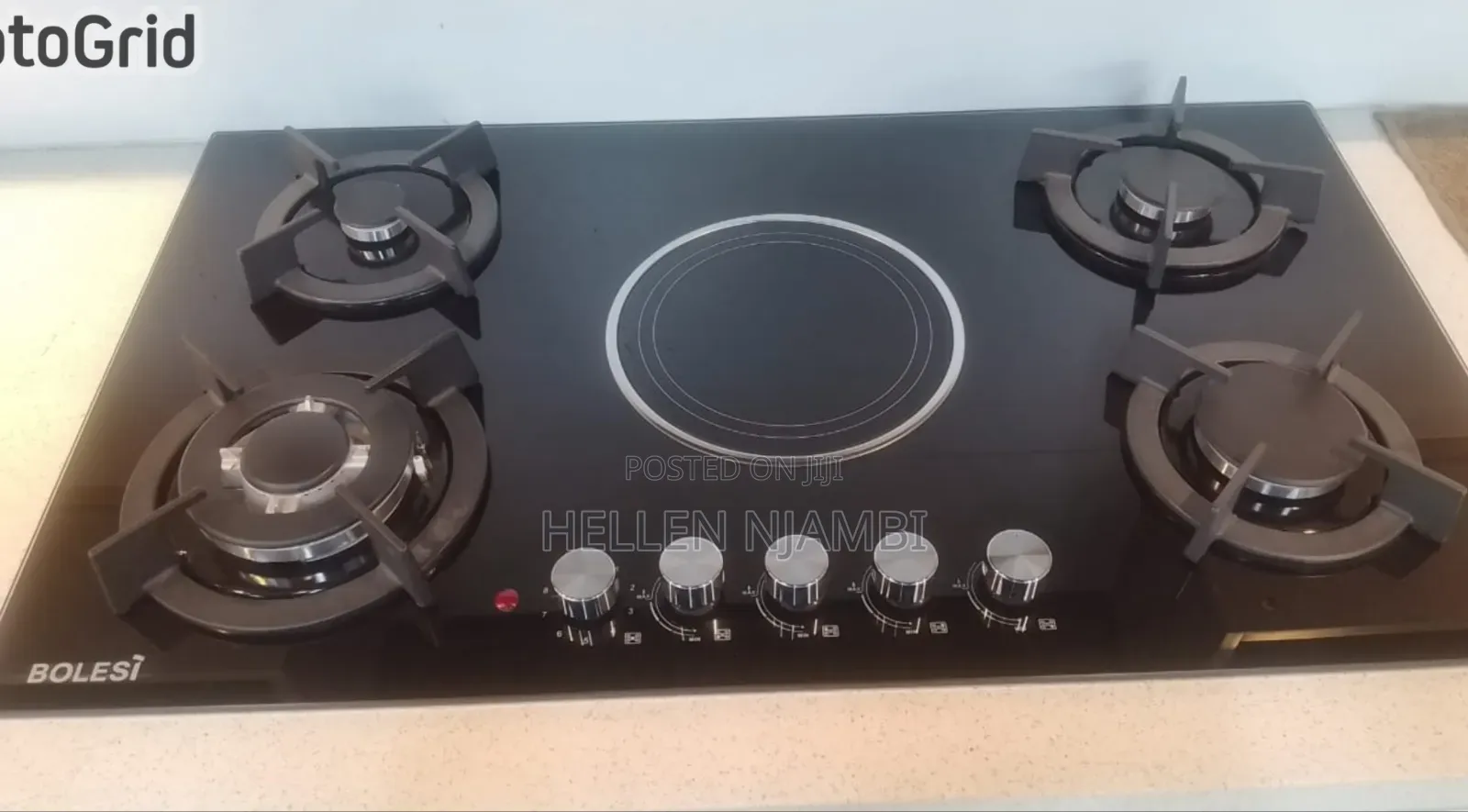 Bolesi Hob 4 Gas +1 Infrared Electric With Gas Sensor& Wok Burner