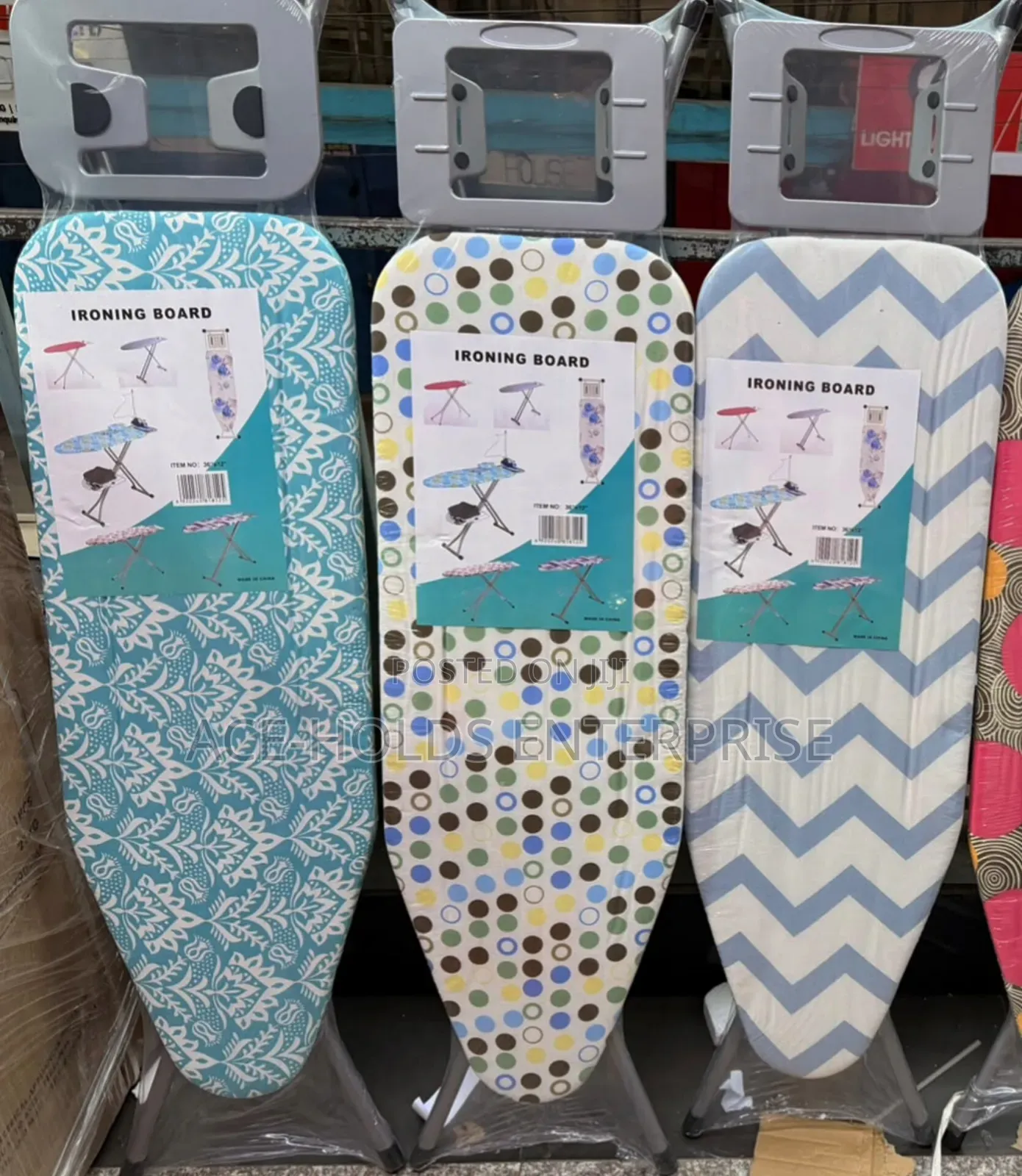 Imported Metallic Foldable Ironing Boards With Patterned Fabric Covers