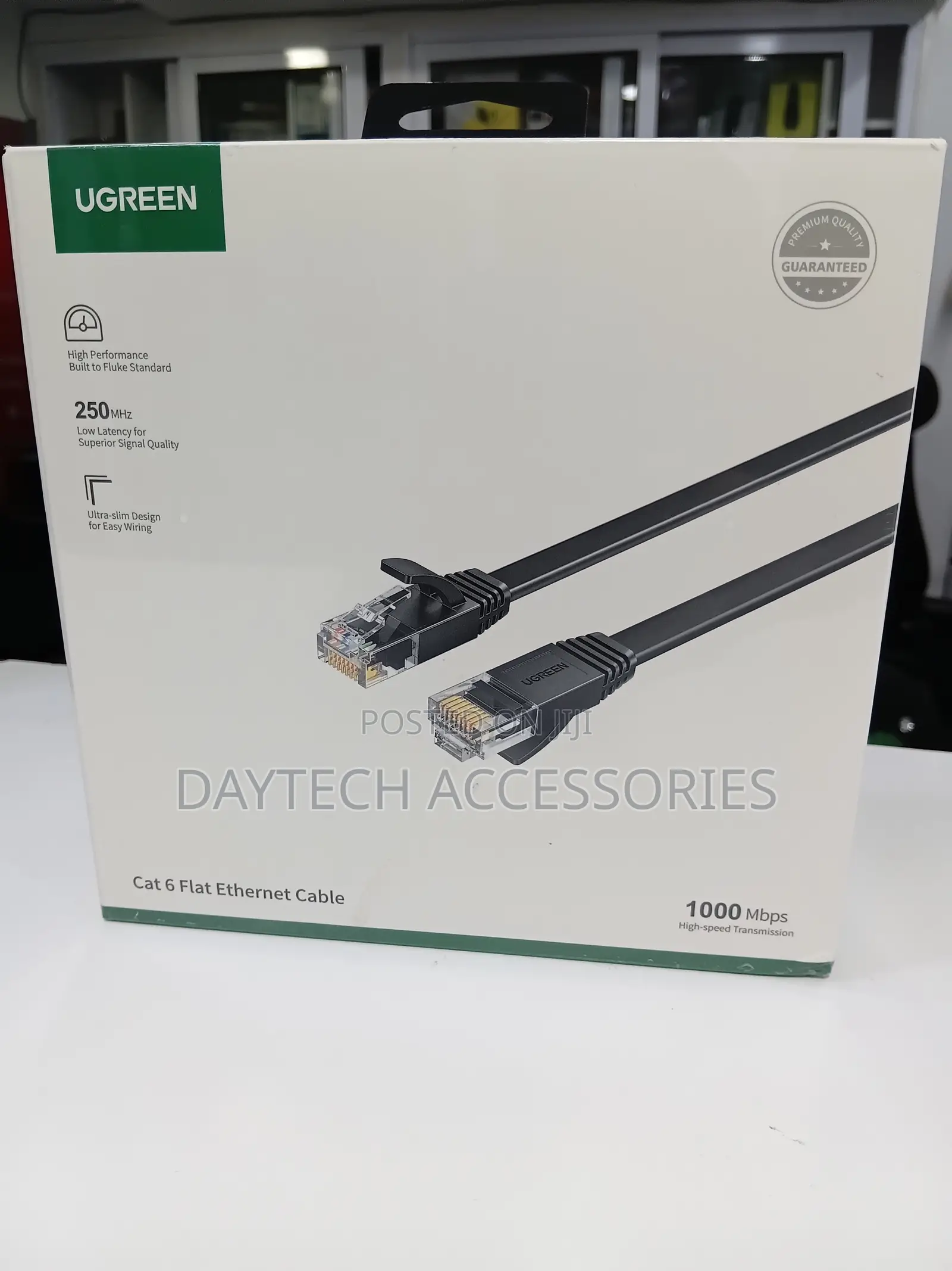 UGREEN NW102 Cat6 U/Utp LAN Flat Ethernet Cable 30m - Black