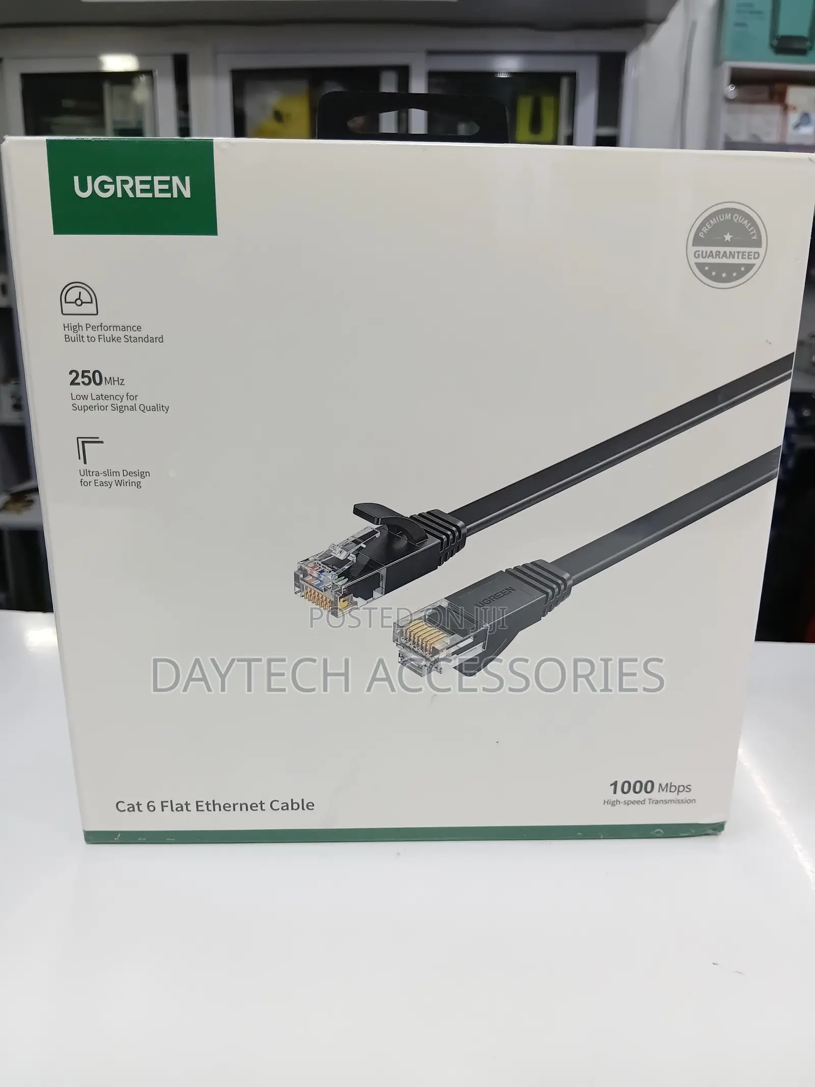 UGREEN NW102 Cat6 U/Utp LAN Flat Ethernet Cable 30m - Black