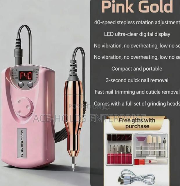 Professional Rechargeable Electric Nail Drill, Manicure & Pedicure