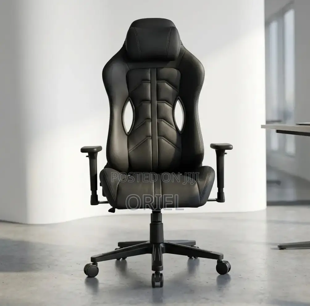 Gaming Chair : High Back Adjustable Recliner Black Gaming Chair