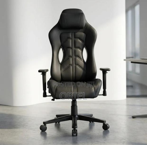Gaming Chair : High Back Adjustable Recliner Black Gaming Chair