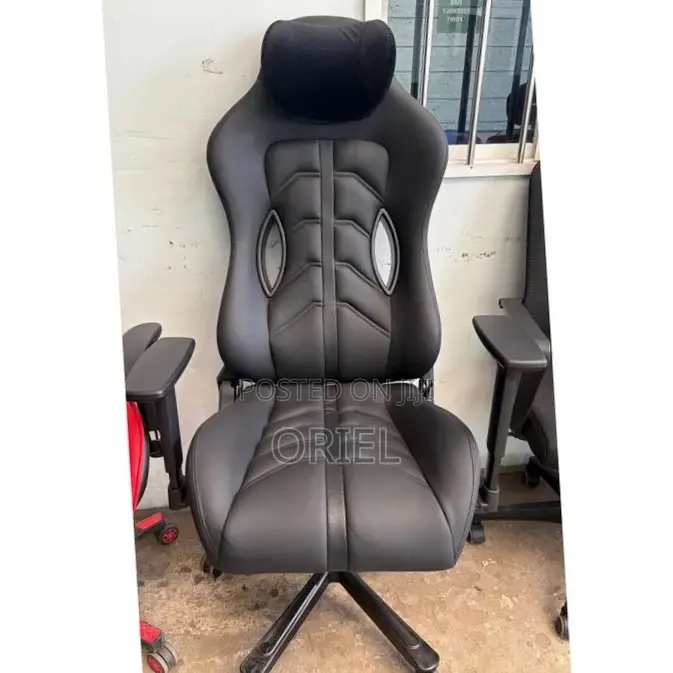 Gaming Chair : High Back Adjustable Recliner Black Gaming Chair