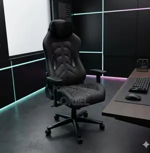 Gaming Chair : High Back Adjustable Recliner Black Gaming Chair