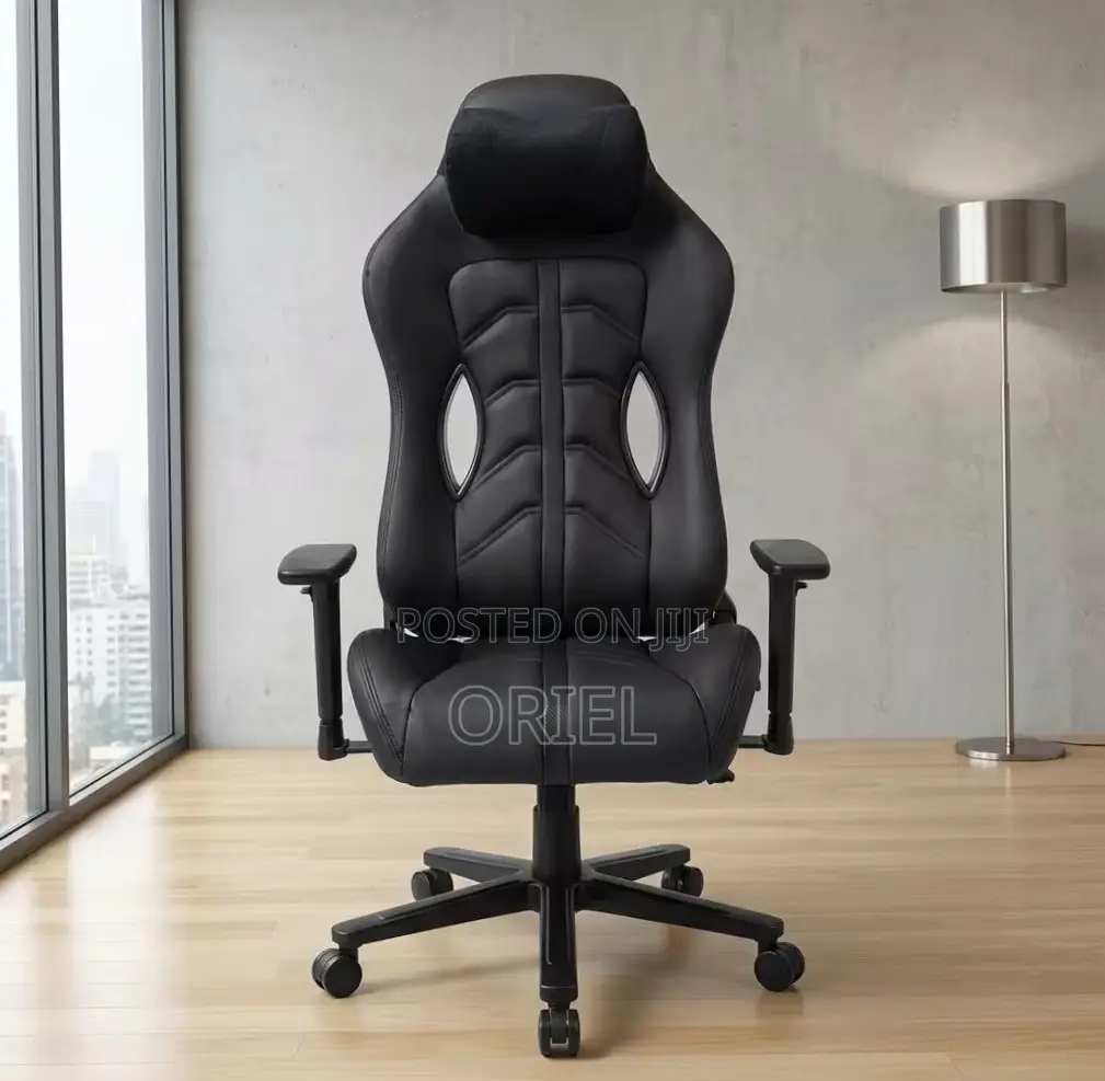 Gaming Chair : High Back Adjustable Recliner Black Gaming Chair