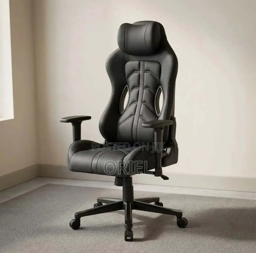 Gaming Chair : High Back Adjustable Recliner Black Gaming Chair