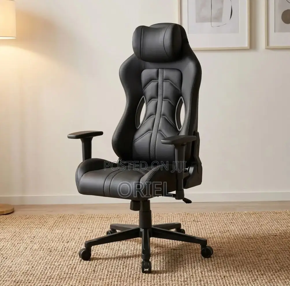 Gaming Chair : High Back Adjustable Recliner Black Gaming Chair