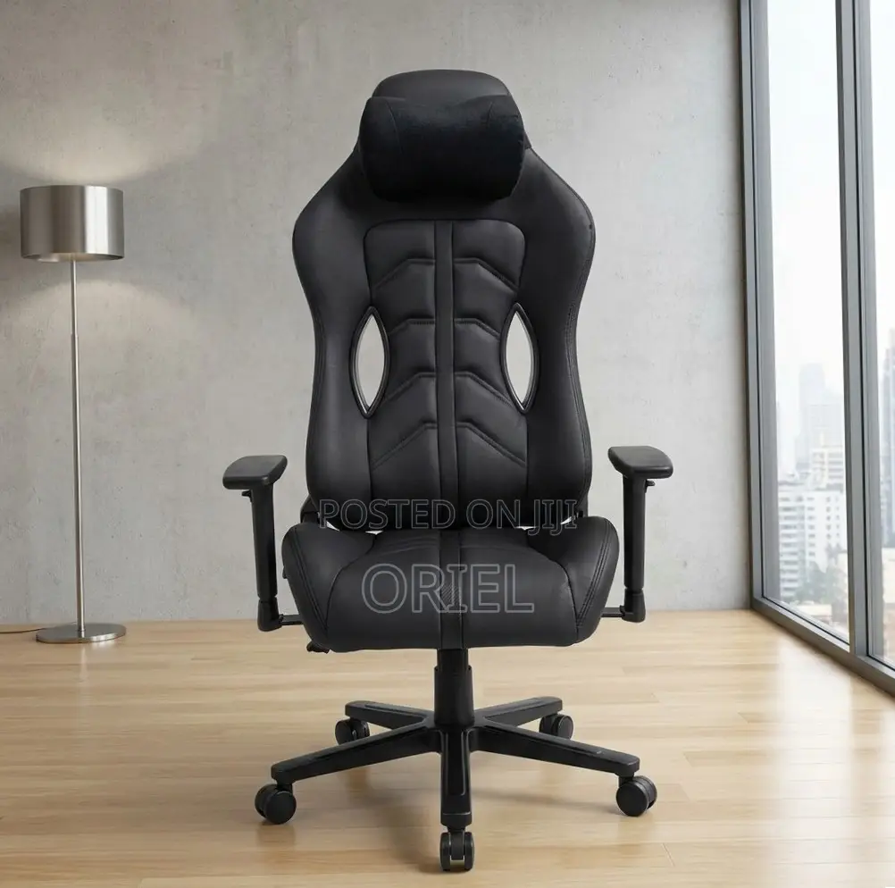 Gaming Chair : High Back Adjustable Recliner Black Gaming Chair