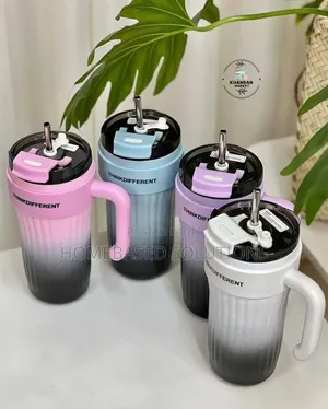 Stainless Steel Unbreakable 1080ml Thermocup Metal Straw