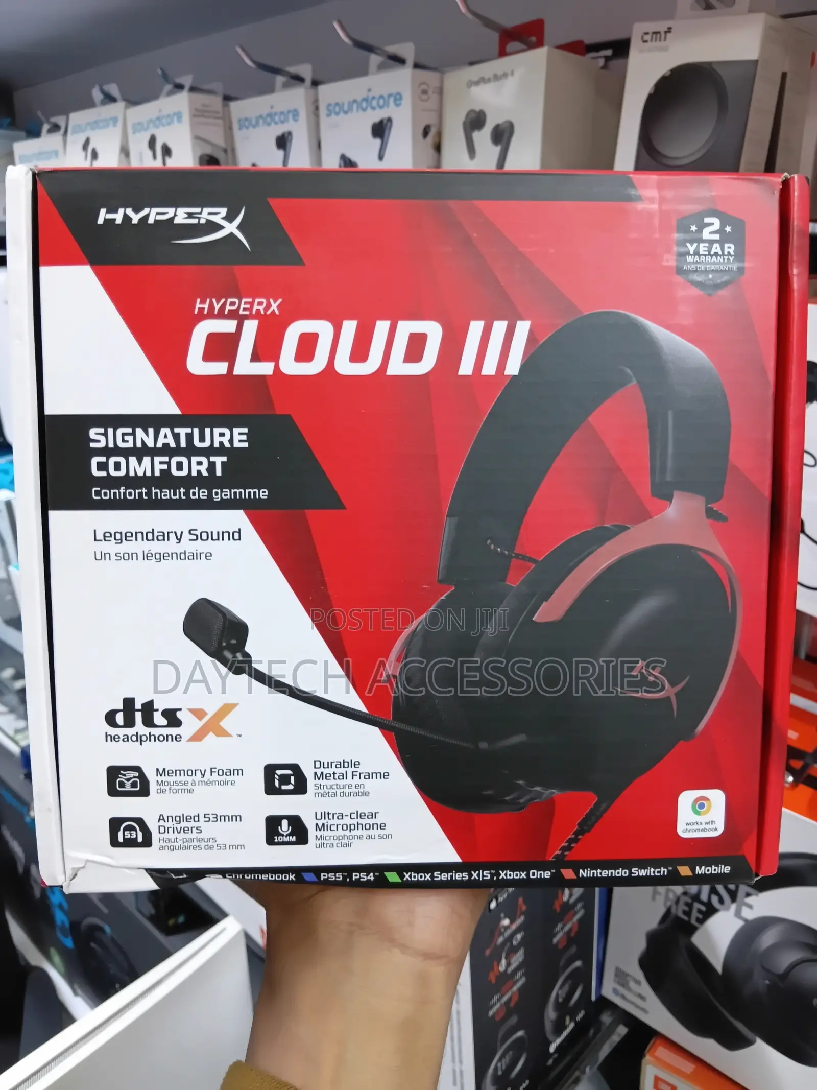 HyperX Cloud III Wired Gaming Headset (Black/Red).