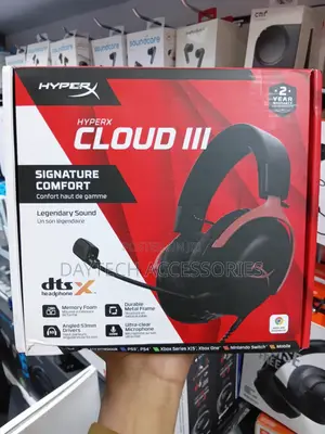 HyperX Cloud III Wired Gaming Headset (Black/Red).
