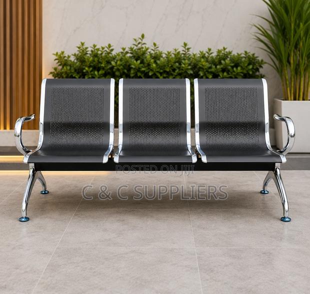 3-Seater Non Padded Hospital Bench. - thumbnail 4