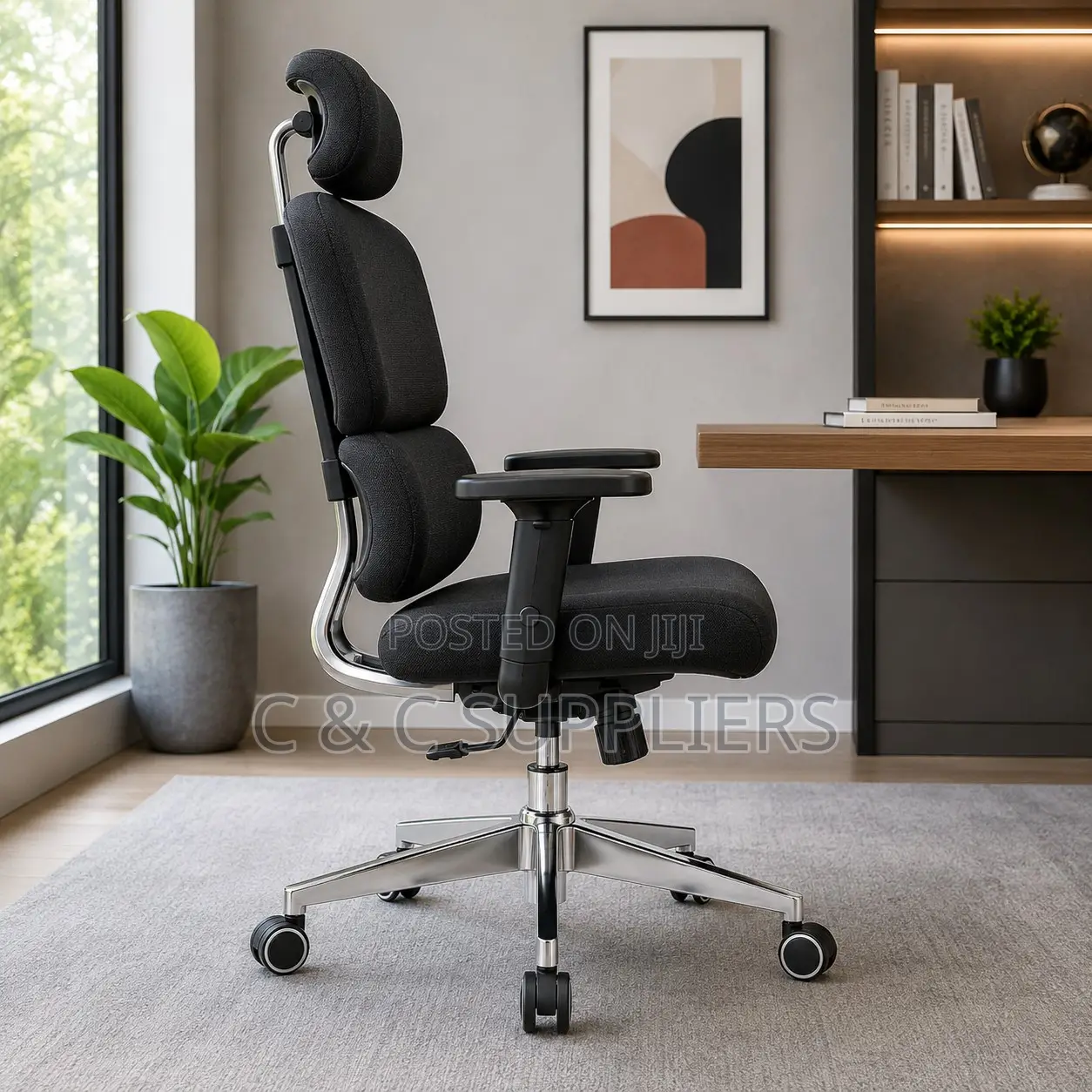 Fabric Executive Chair With Lumber Support.