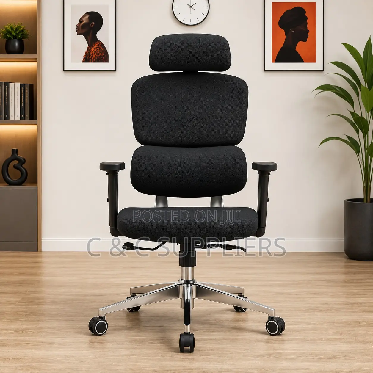 Fabric Executive Chair With Lumber Support.