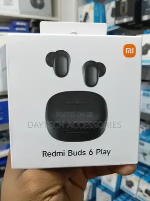 The Xiaomi Redmi Buds 6 Play Wireless Bluetooth Earbuds in Black.
